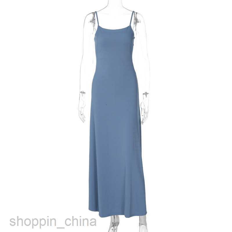 Basic Casual Women Dresses style, versatile temperament, solid color street style, loose suspender dress, casual dress for women