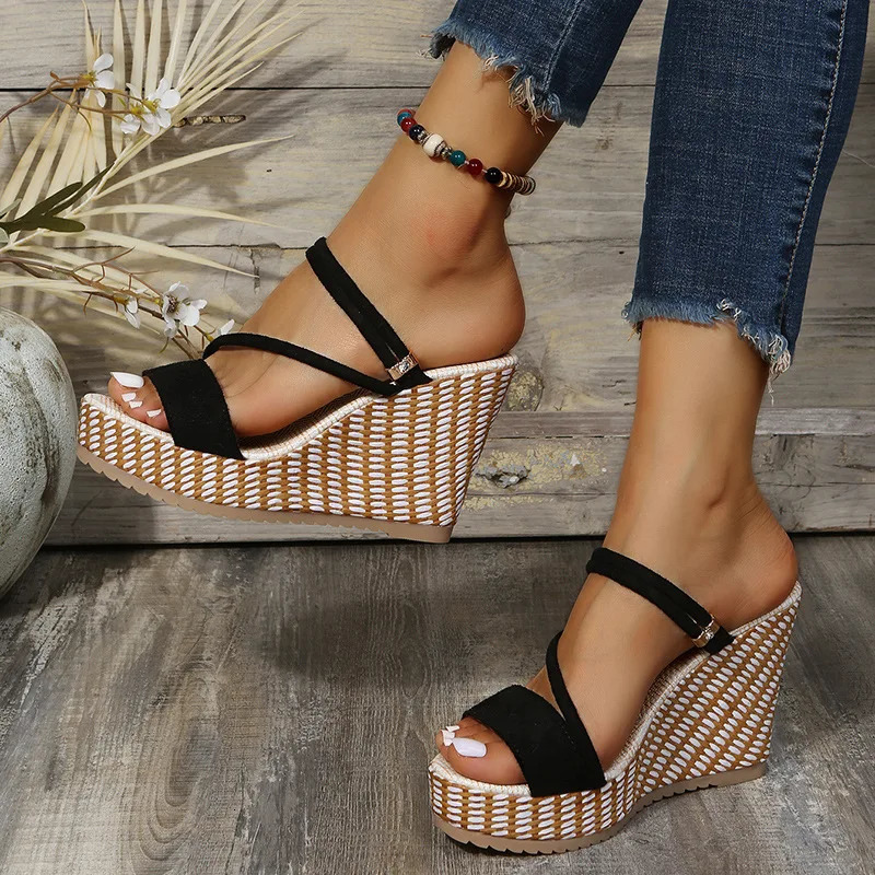 Platform Sandals Wedge Woman Shoes Fashion Elegant Ladies Slippers Summer Women Sandalias Peep Toe High Heels Female High Heels 240613