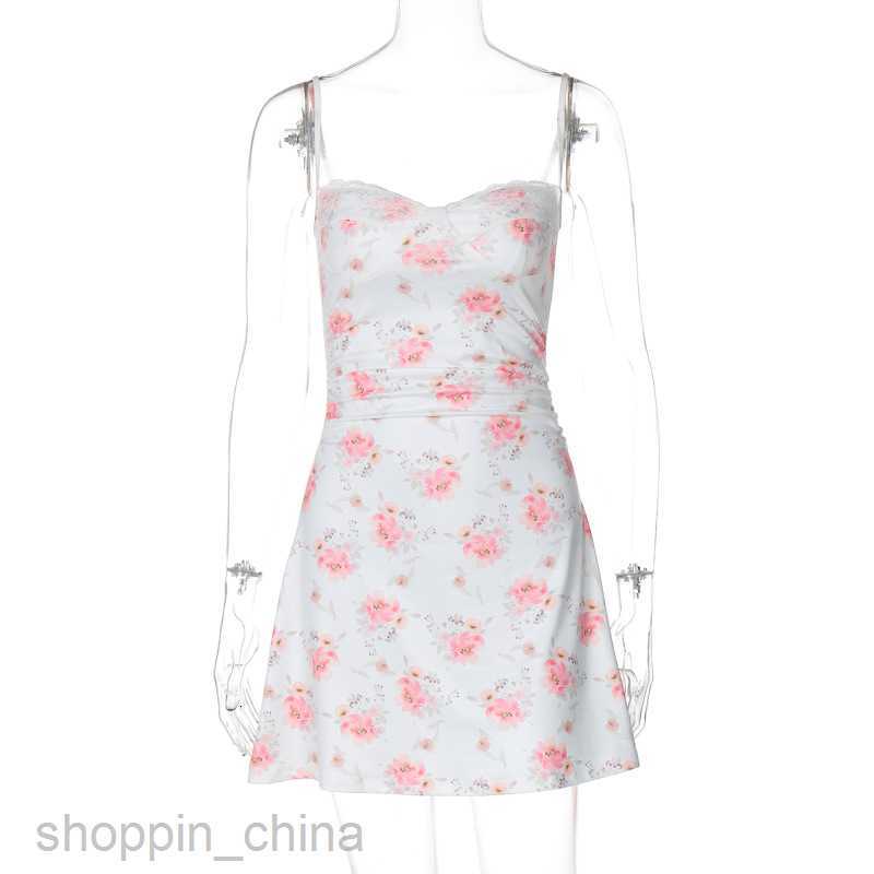 Basic Casual Women Dresses style new fresh and sweet patchwork lace beach style floral dress for woman