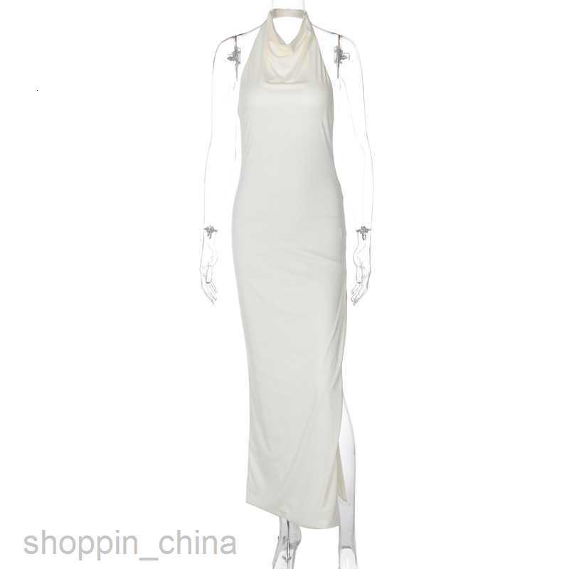 Basic Casual Dresses Women's New Sexy Hollow Back Slim Fit Versatile Street Style Split Neck Double Layer Dress