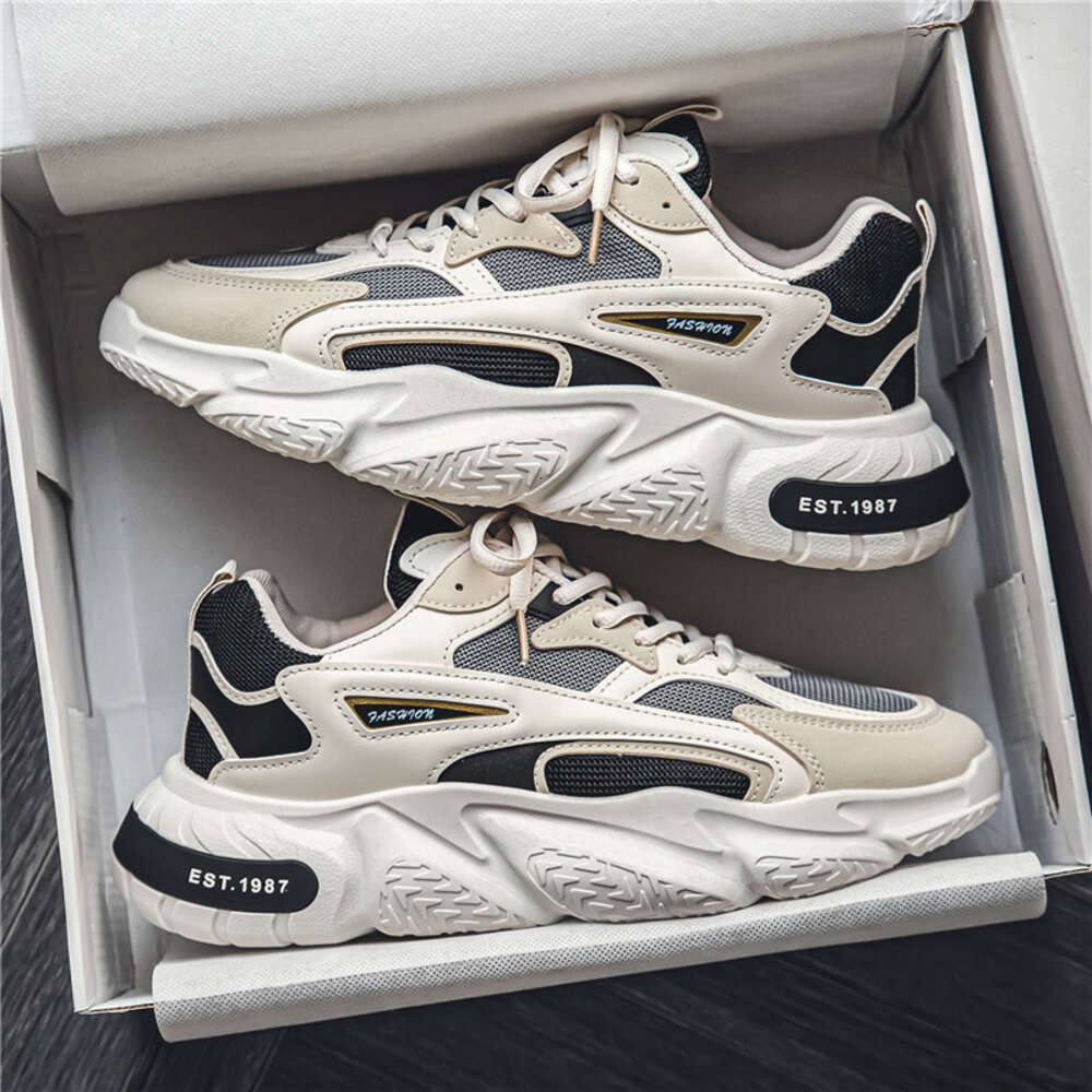 Men's Trendy New Breathable Mesh Casual Running Versatile Thick Soled Sports Chunky Shoes