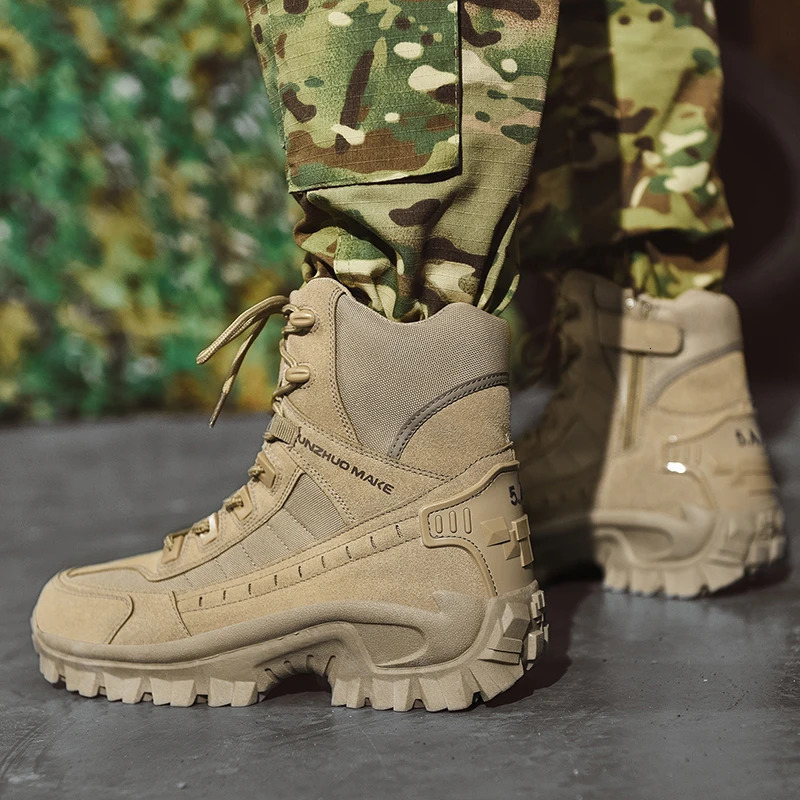 Mens Desert Combat Boots Outdoor Nonslip Tactical Hiking Ankle Hunting Shoes Work Safty Men Botines Zapatos 240612