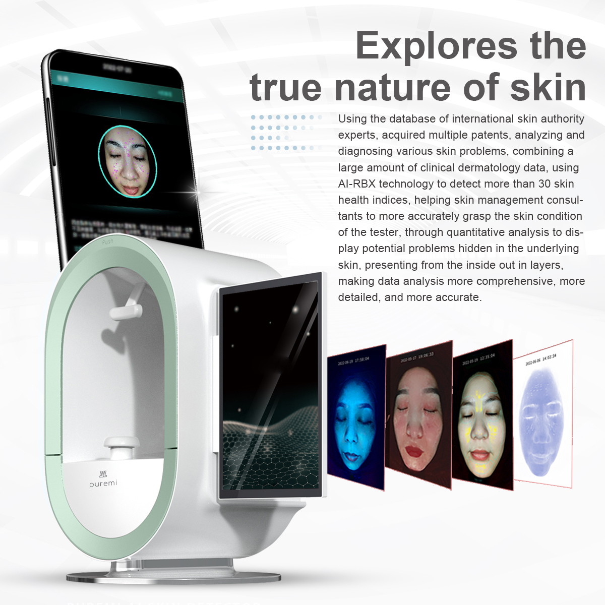 Skin Scanner Diagnostic Analyzer Skin Analyzer Machine Facial For Skin Analysis