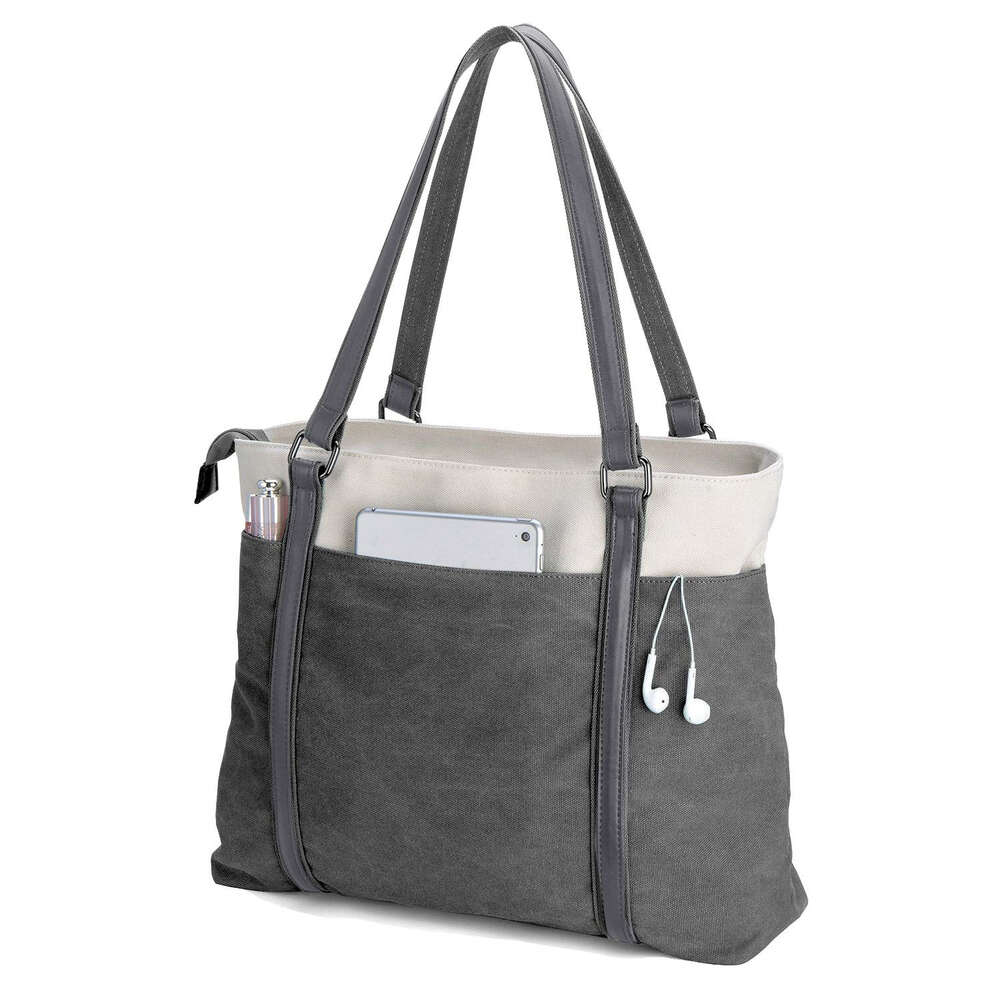 handbag, Trendy canvas, large capacity, niche women's high-end fashion computer shoulder tote bag H6.13#48 ddmythur