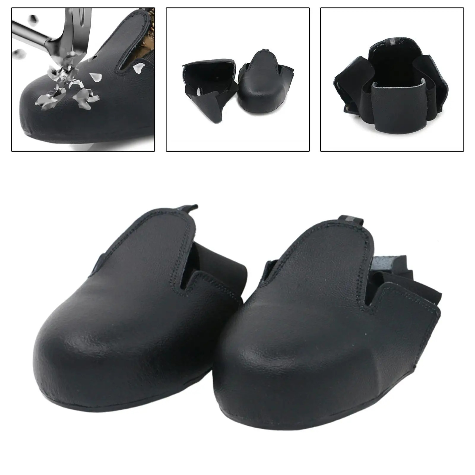 Toe Cap Safety Overshoes Universal Toe Work Shoe Cover Shoe Cap Workplace Anti Smash Cover Anti Smashing PU Leather Shoes Covers 240613