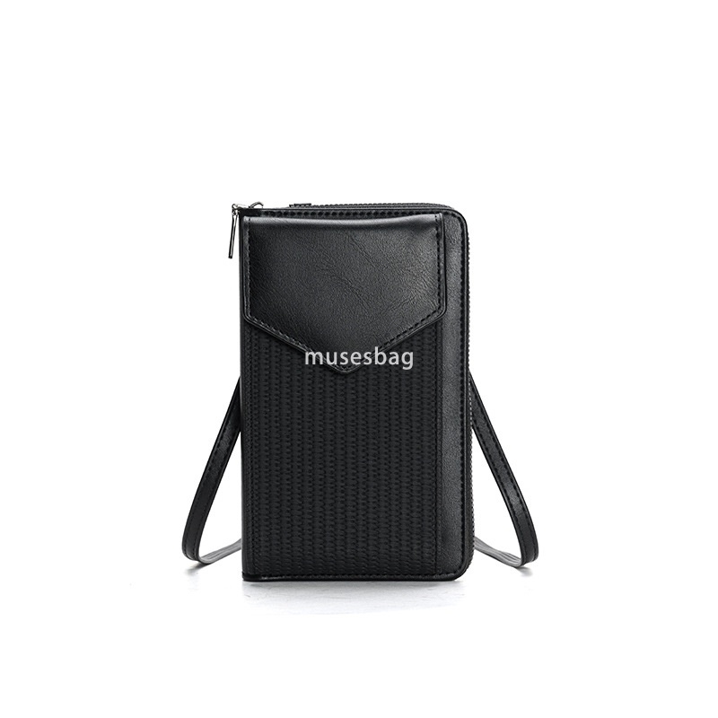 Designer Women's High Quality Fashion Woven Phone Bag with Elegant and Multi functional Single Shoulder Crossbody Bag Cross border Long Multi Car