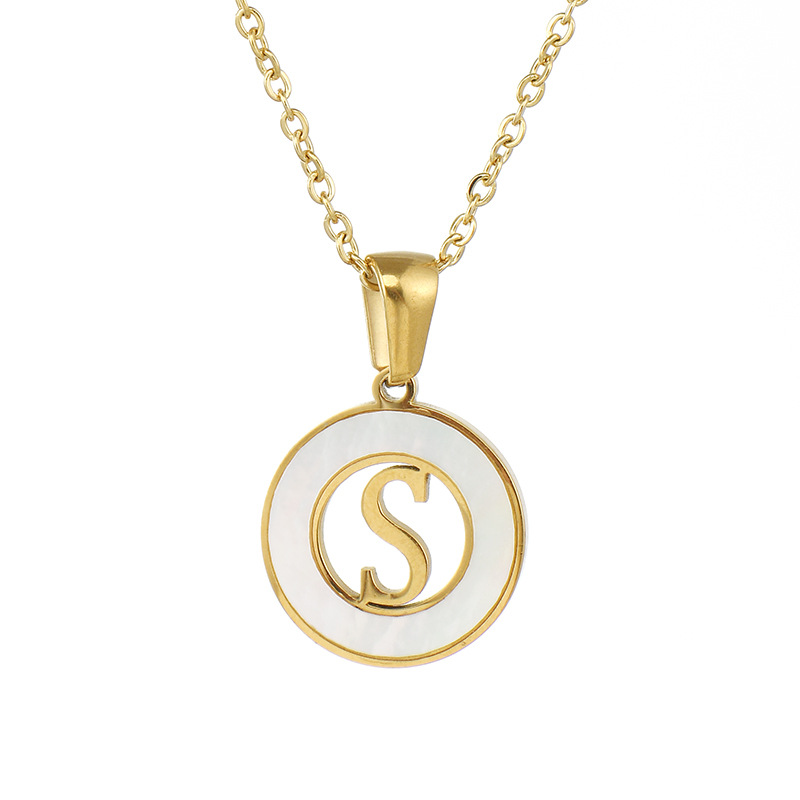 Initial Letter Necklace Women, Tarnish Free Gold Alphabet Pendant Necklaces, Stainless Steel Chain Jewelry Gifts for Girls 4 s,