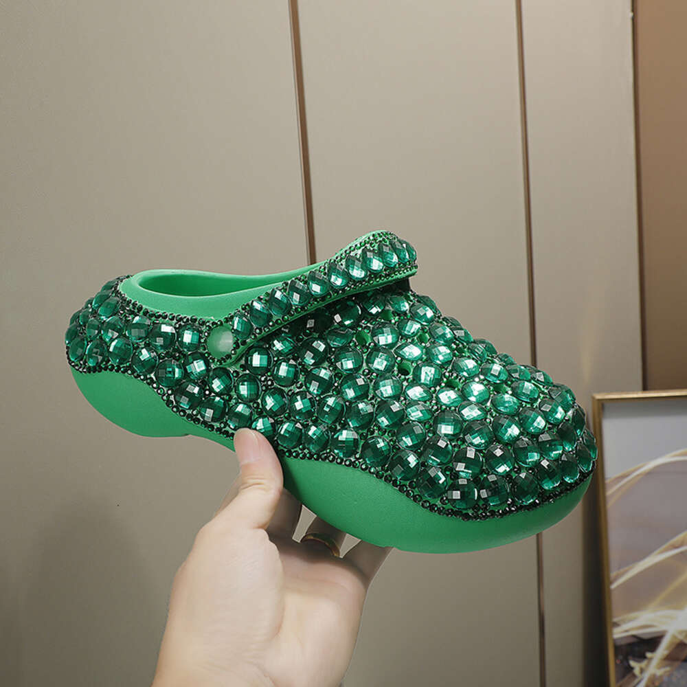 All-Match Personality Fashion Diamond-Studded Thick-Soled Shoes Heightened Shiny Comfortable Women Sandals