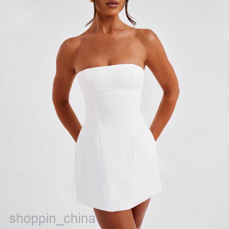 Basic Casual Women Dresses Women's clothing summer new sexy strapless versatile niche style short dress