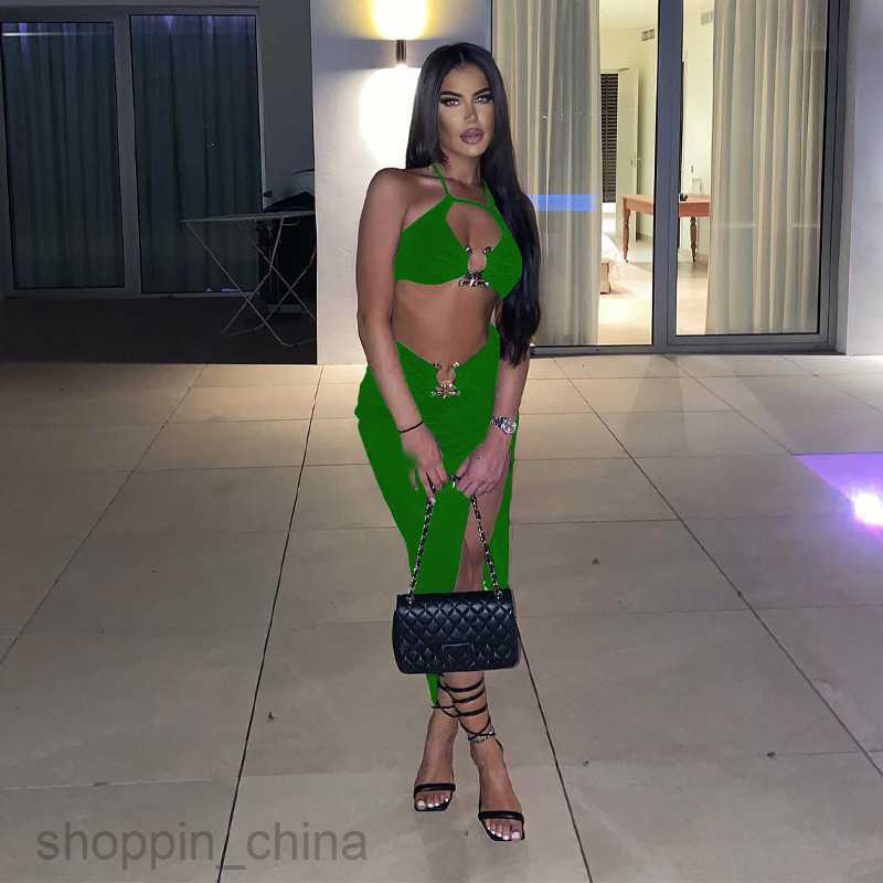Two Piece Dress Sets Women's Spring New Style Sexy Wrapped Chest Half Skirt Two Piece Fashion Set for Women