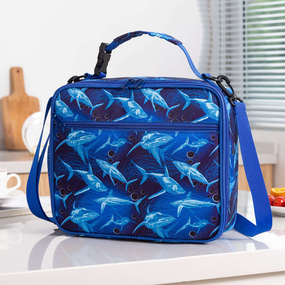 Oxford 2023 Cloth Children's Lunch Boys and Girls Cartoon Diagonal Straddle Portable PEVA Insulated Bent Bag H6.13#18 ddmythur