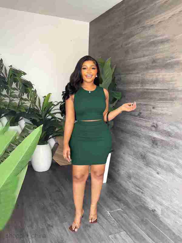 Two Piece Dress Sets Women's Fashion and Elegance Minimalist Wind Pit Skirt Set Two Piece