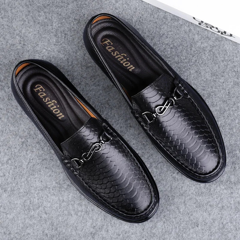 Genuine Leather Mens Casual Business Shoes Italian Dress Loafers High Quality Walking Shoes Comfort Formal Shoes Mocassins 240612