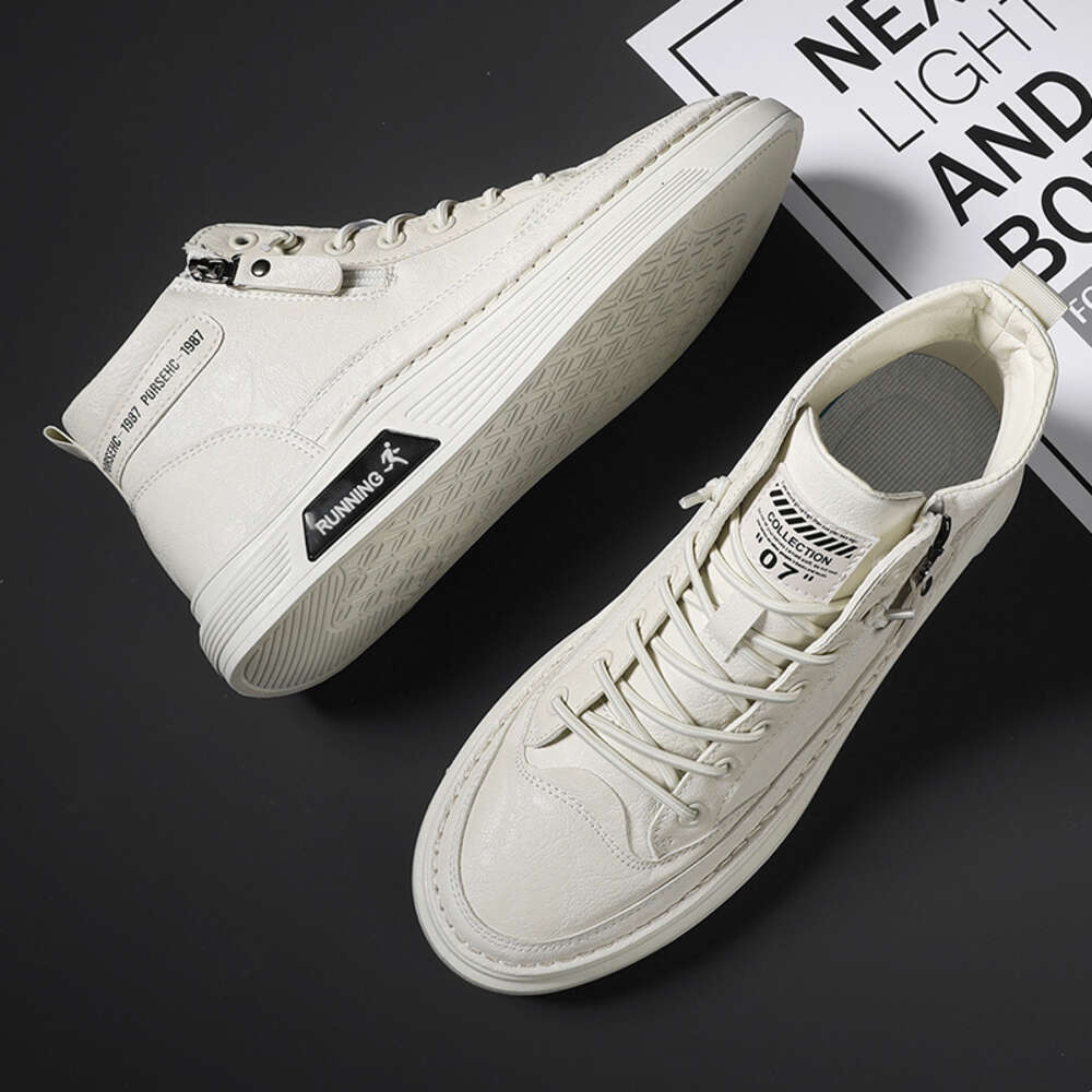 Men's Quality Leather Running Shoes Waterproof Anti-Slip Hard-Wearing Breathable Summer Spring Skateboard Sneakers