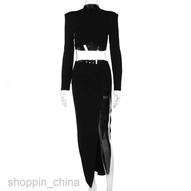 Two Piece Dress Sets Feng Summer New Fashion Casual T-shirt Sexy Split Skirt for Women