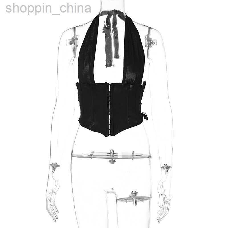 Women's Tanks Camis 2024 Spring Women Solid Color Neck Hanging Open Back Hook Small Tank vest tees tops