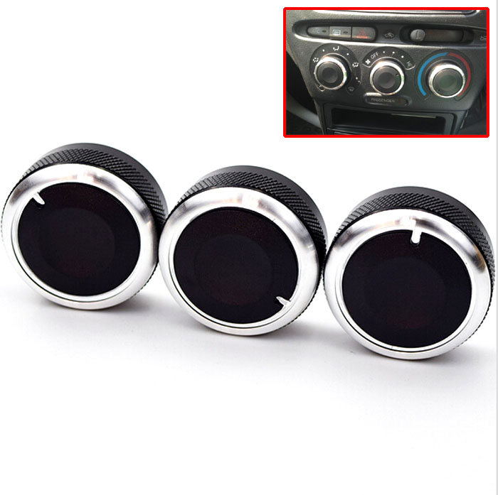 3PCS FIT FOR TOYOTA bB SCION xB 04-07 SWITCH KNOB KNOBS HEATER HEAT CLIMATE CONTROL BUTTONS DIALS FRAME RING A/C AIR CON COVER