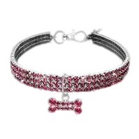 Rhie Dog Crystal Cat Collar, Puppy Chihuahua Necklace For Small Medium Large Dogs, Dia Pet Jewelry Accessories, Durable Leather