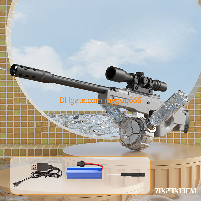 AWM Water Gun Sniper Rifle Manual Cool Appearance Continuous Firing Watergun Large Capacity Toy Gun Summer Pool Outdoor Cs Pubg Jedi Game Prop Gifts for Boys Adult