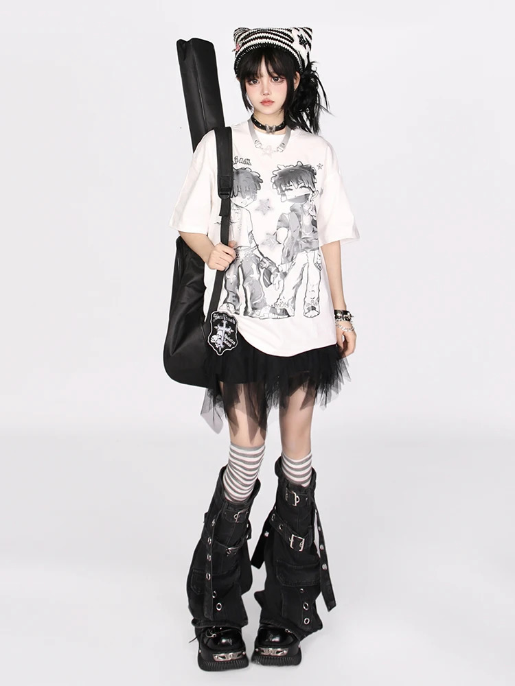 REDDACHiC Women Big Pockets Cargo Leg Warmers Denim Belted Boots Cover Black Stacked Long Socks Harajuku Grayu Y2k Streetwear 240613