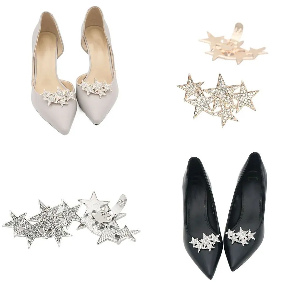 1pc Five-Pointed Star Rhinestone Shoe Decor Clip Shiny Wedding Shoes Clamp Charm Buckle Bag Pendant High Heel Shoes Accessories 240613