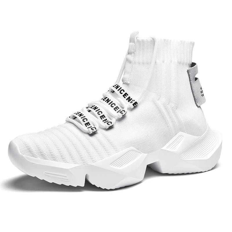 Oversize High Top Platform Sports Shoes Men's Sport Shoes Male Sneakers Socks Mens Running Shoes White Footwear Walking GME-0080