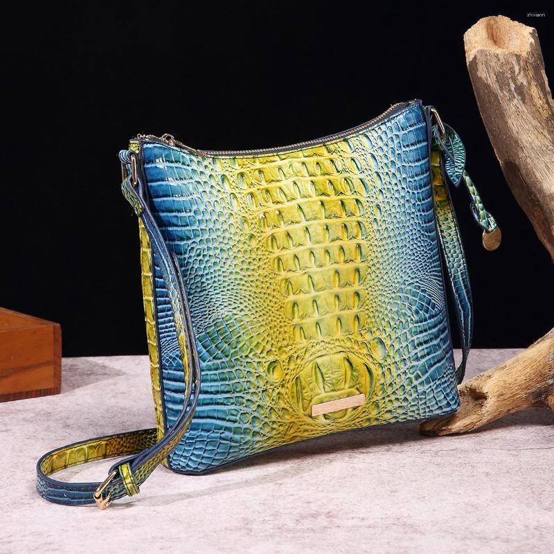 Free Shipping Shoulder Bags Fashion Gradient Crocodile Pattern Crossbody Designer Women Bag Pu Leather Classic Small Tote Female Designer Bag Luxury B