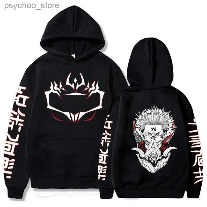 Men's Hoodies Sweatshirts Funny Jujutsu Kaisen Long Sleeve Casual Hoodies Anime Ryomen Sukuna Printed Men Women Fashion Harajuku Sweatshirt