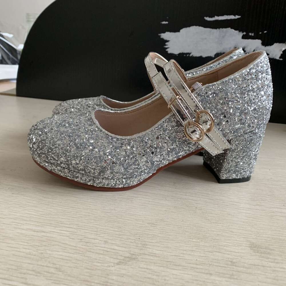 ORCHA LISA Bling Wedding Women Pumps Glitter Rhinestone Ankle Strap Block Heels Party Dress Shoes Gold Sier