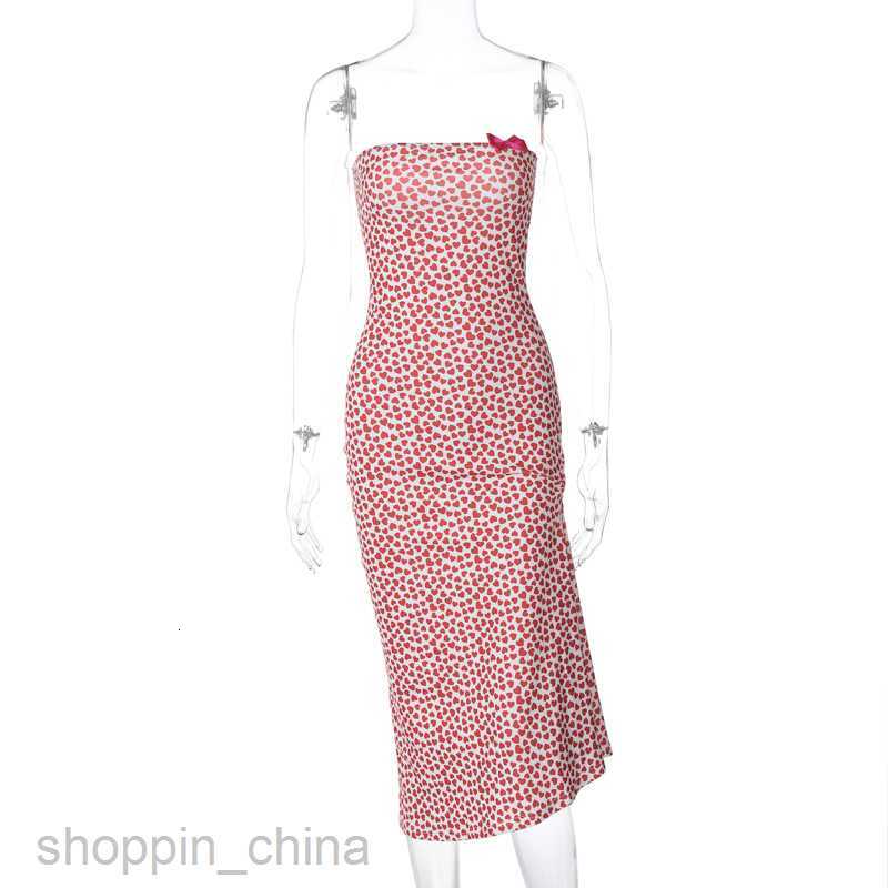 Basic Casual Dresses Fashionable new sexy off shoulder strapless patchwork bow irregular split floral dress