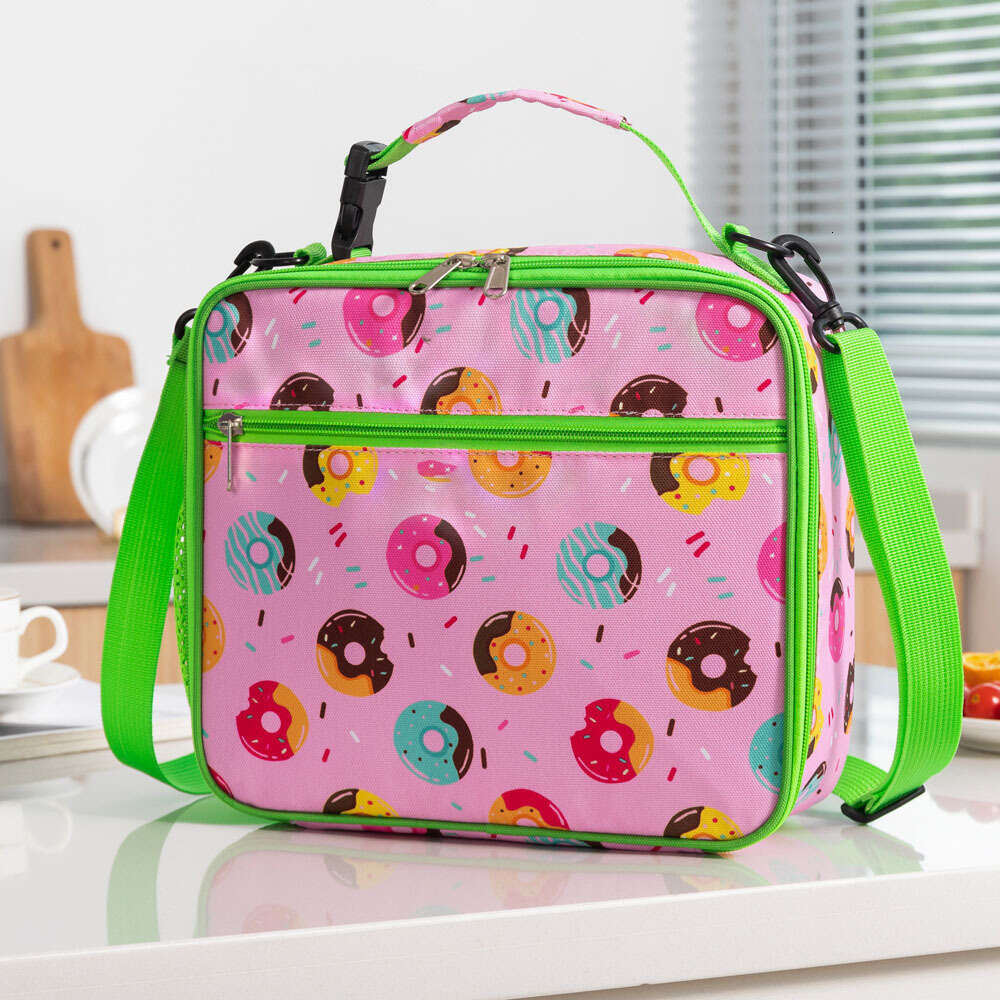 Oxford 2023 Cloth Children's Lunch Boys and Girls Cartoon Diagonal Straddle Portable PEVA Insulated Bent Bag H6.13#18 ddmythur