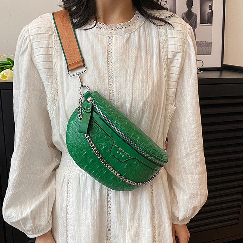 Luxury Chain Waist Bag Fanny pack Fashion Leather Lady Waist pack Handbag Designer Woman Crossbody Chest Bag New Female Belt Bag