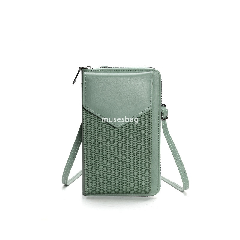 Designer Women's High Quality Fashion Woven Phone Bag with Elegant and Multi functional Single Shoulder Crossbody Bag Cross border Long Multi Car