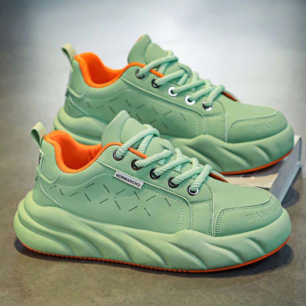 Fashion trend Casual Custom Comfortable leather walking men's Thick soled Platform shoes for men