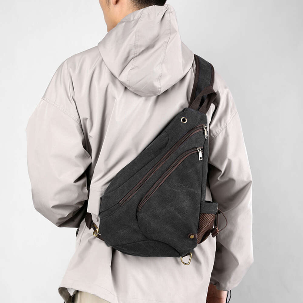 style Functional crossbody for men's fashion label single shoulder bag, multifunctional cycling backpack, large capacity canvas bag H6.13#35 ddmy