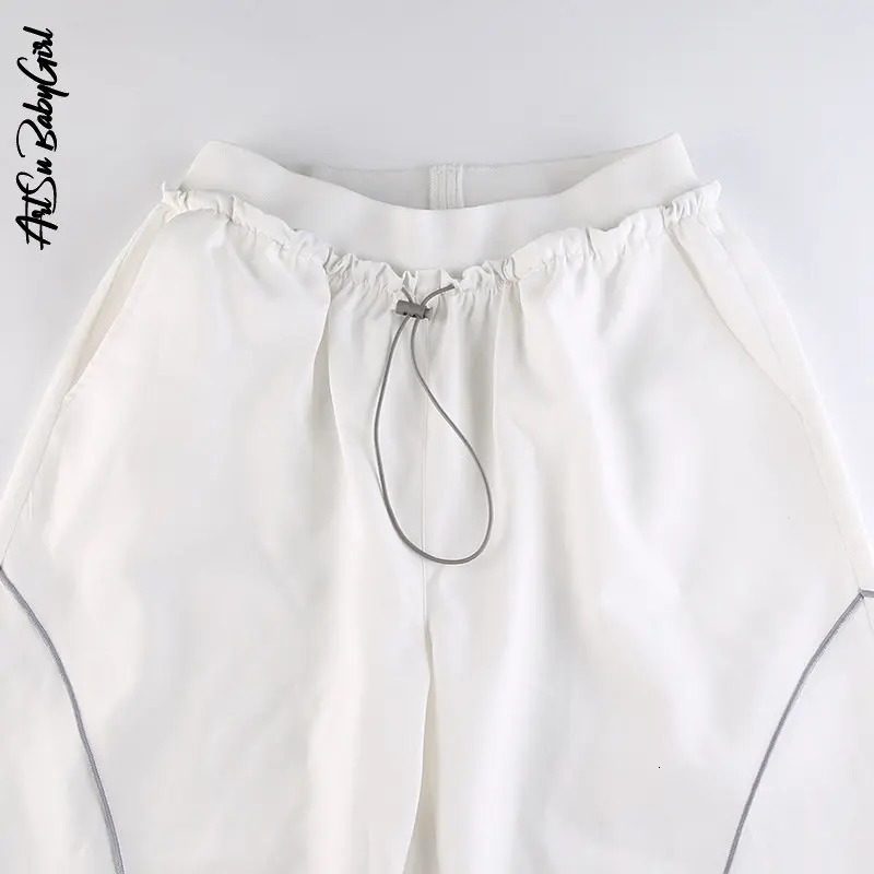 White Pants Wide Leg Trousers Women Sweatpants Jogging Y2k Streetwear Women Fashion Clothing Solid Cargo Pants High Waist Pants 240530