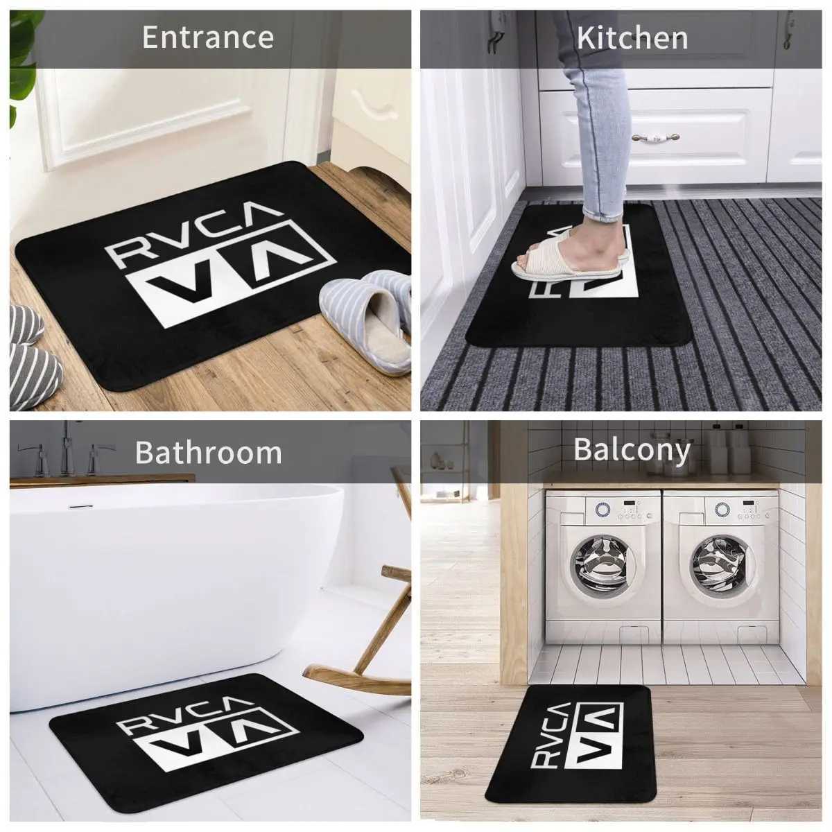 Carpets White Rvca Clothes Non-slip Doormat Floor Mat Sand Scraping Carpet Rug for Kitchen Entrance Home Balcony Footpad MatsL406