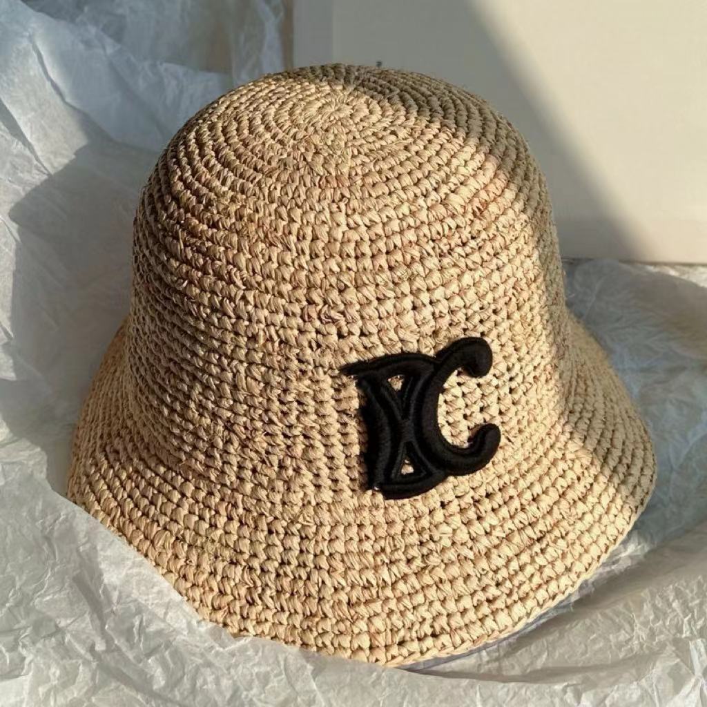 Woven Grass Wide Brim Hats Fisherman Hat Men and Women Summer Breathable Sunscreen Large Brim Beach Vacation