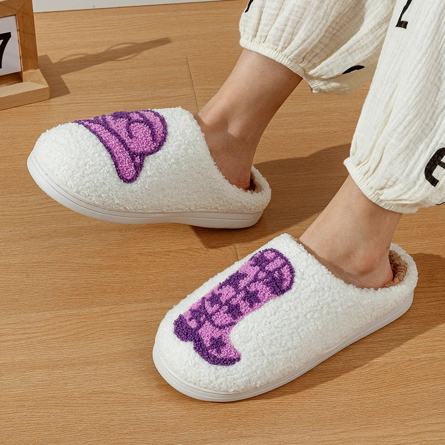 Country Nashville Style Boot Women Slippers Cowgirl Hat Fluffy Slides Comfortable Cozy Comfy Houseshoes Winter Home Cowboy Shoes 240612
