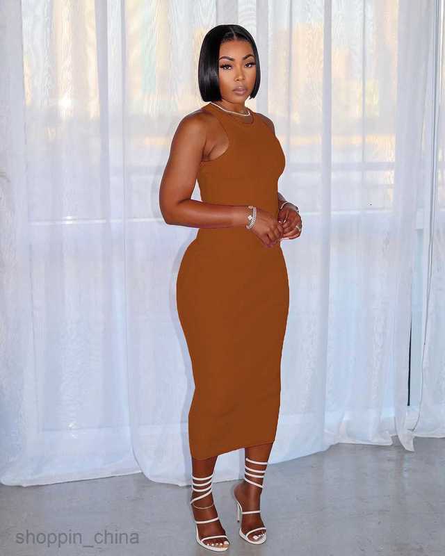 Basic Casual Women Dresses Women's Fashion Elegant Pit Stripe Elastic Dress