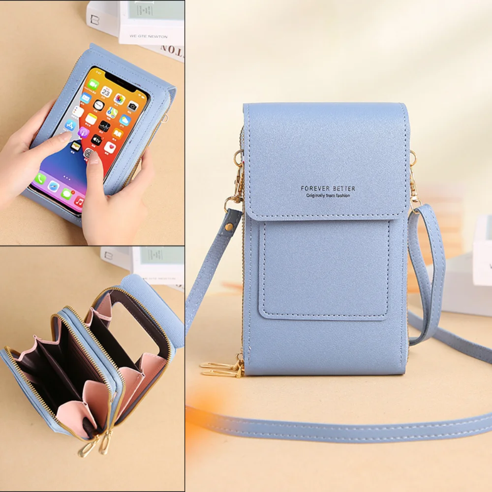 New Multi Functional Women Bag Touch Screen Mobile Bag Wallet Casual Fashion Outdoor Shoulder Messenger Bags for Women 2024
