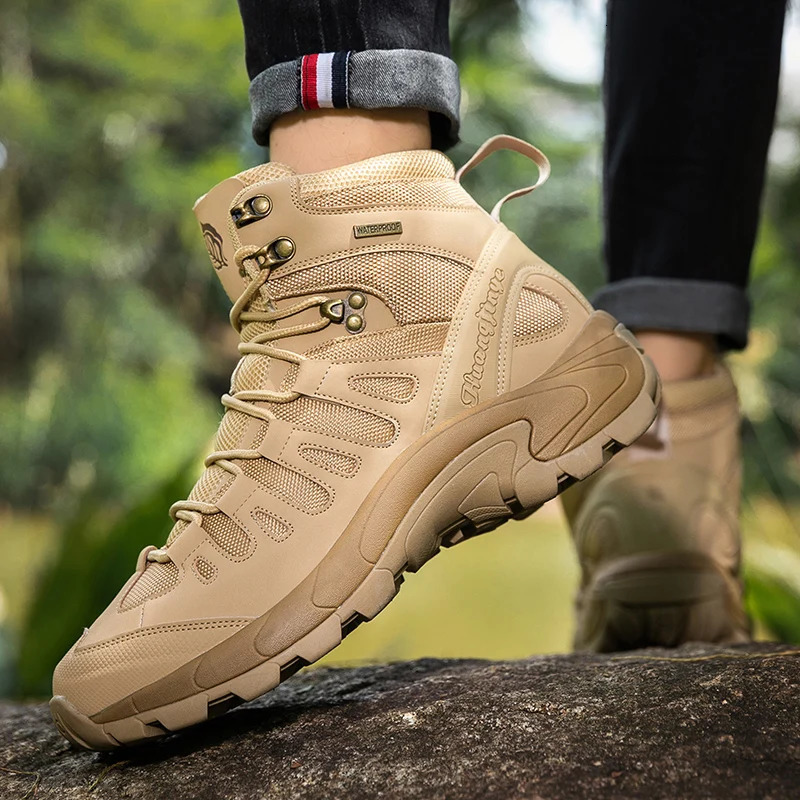 Mens Outdoor Hiking Boots Desert Combat Tactical Male Winter Shoes Men Ankle Work Safety Big Size 3946 240612