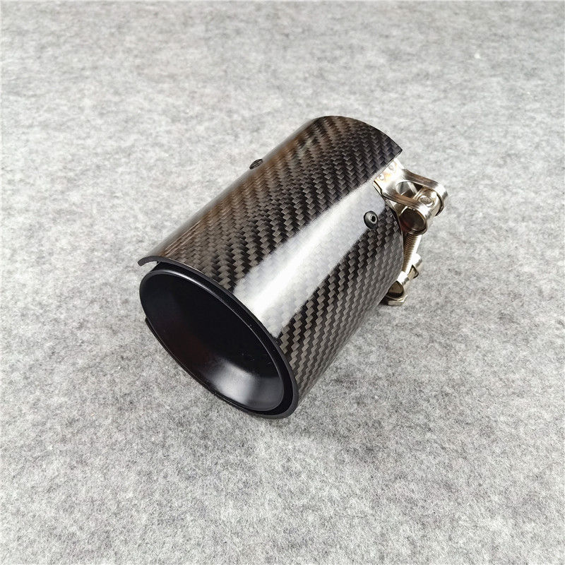 1PC Single Car Exhaust Tip With M Logo Tail Pipe Glossy Plain Muffler Pipe For BMW M2 M3 M4 Car Replacement Parts