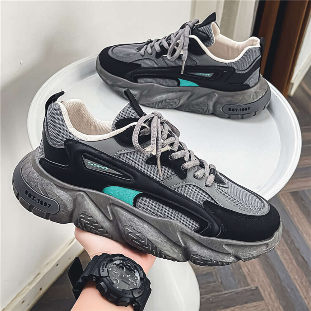 Men's Trendy New Breathable Mesh Casual Running Versatile Thick Soled Sports Chunky Shoes