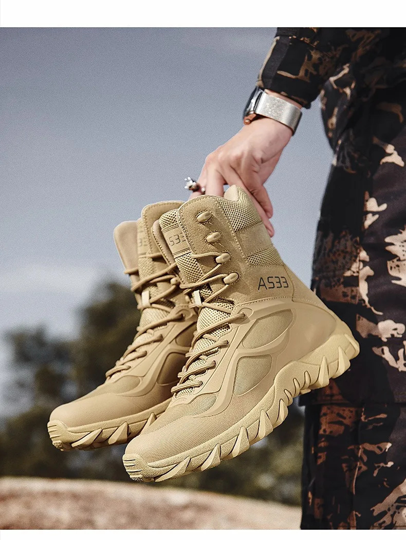Men Tooling Shoes Fashion Military Leather Boots Special Force Tactical Desert Combat Mens Boots Outdoor Shoes Ankle Boots 240612
