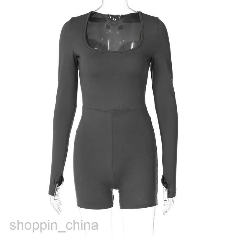 Women's Jumpsuits Rompers Wind Women's Autumn/Winter New Long sleeved U-neck Hollow High Waist Hip Lifting Sports Yoga jumpsuit