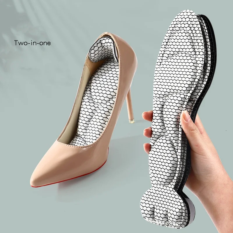 Graphene Insoles Heel Sticker Absorbs Sweat Odors Antibacterial Deodorizing Comfortable Women High Heels Pad Shoes Accessories 240613