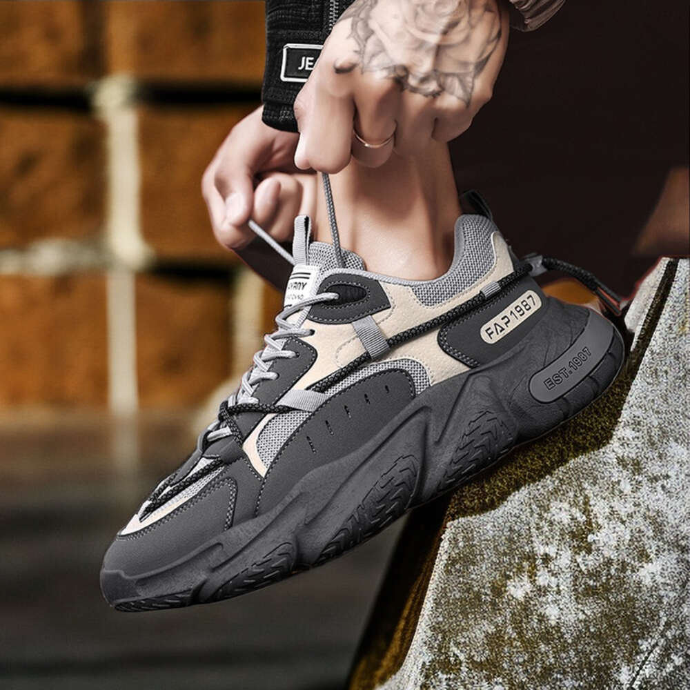 Fiess Walking Outdoor Comfortable Breathable Men's Casual Sports Chunky Shoes for Men