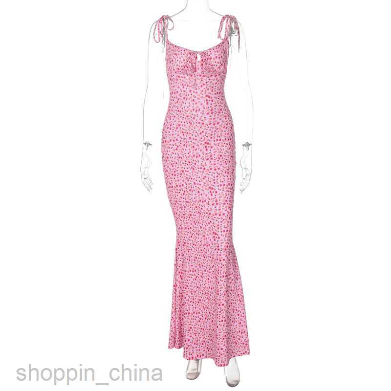 Basic Casual Women Dresses Spring Top New Small Flower Hanging Strap Large Swing Dress Women's Wear