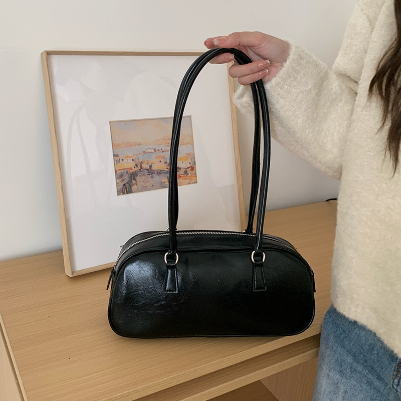 High end fashion Korean version spring new niche design ballet style portable women bag trend versatile silver single shoulder underarm bag trend